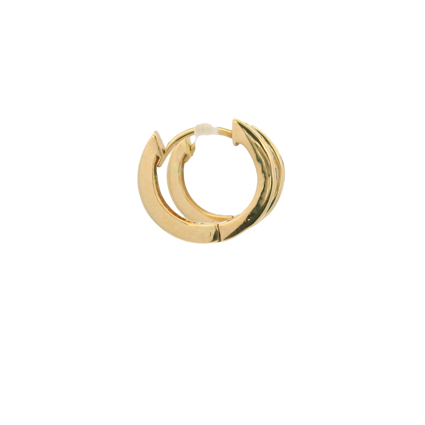 14K Yellow Gold Natural Square Cut Sapphire Huggie Earrings