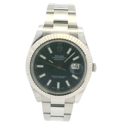 Rolex 116334 Datejust Stainless Steel Blue Stick Dial 41mm Watch