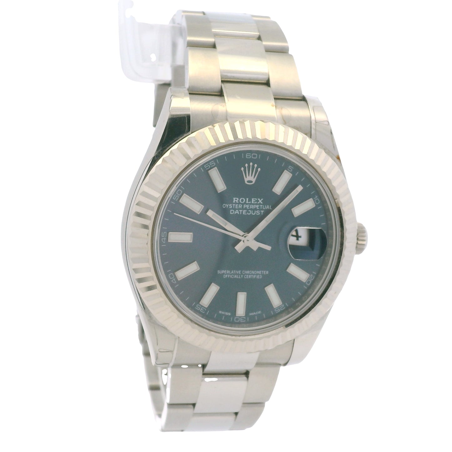 Rolex 116334 Datejust Stainless Steel Blue Stick Dial 41mm Watch