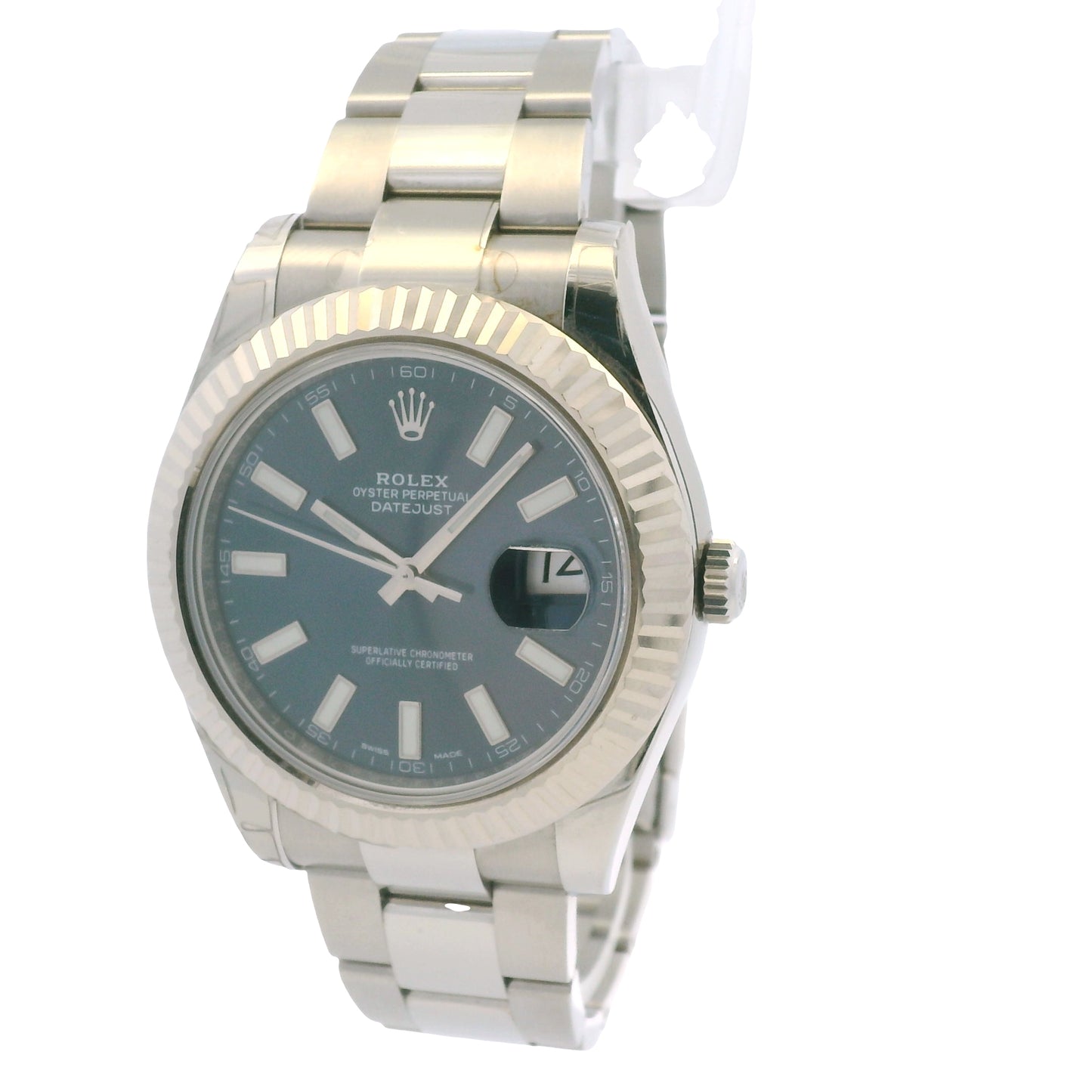 Rolex 116334 Datejust Stainless Steel Blue Stick Dial 41mm Watch