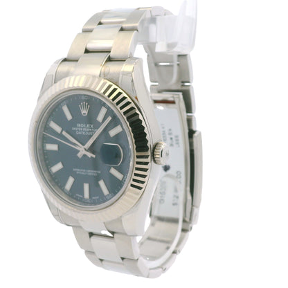 Rolex 116334 Datejust Stainless Steel Blue Stick Dial 41mm Watch