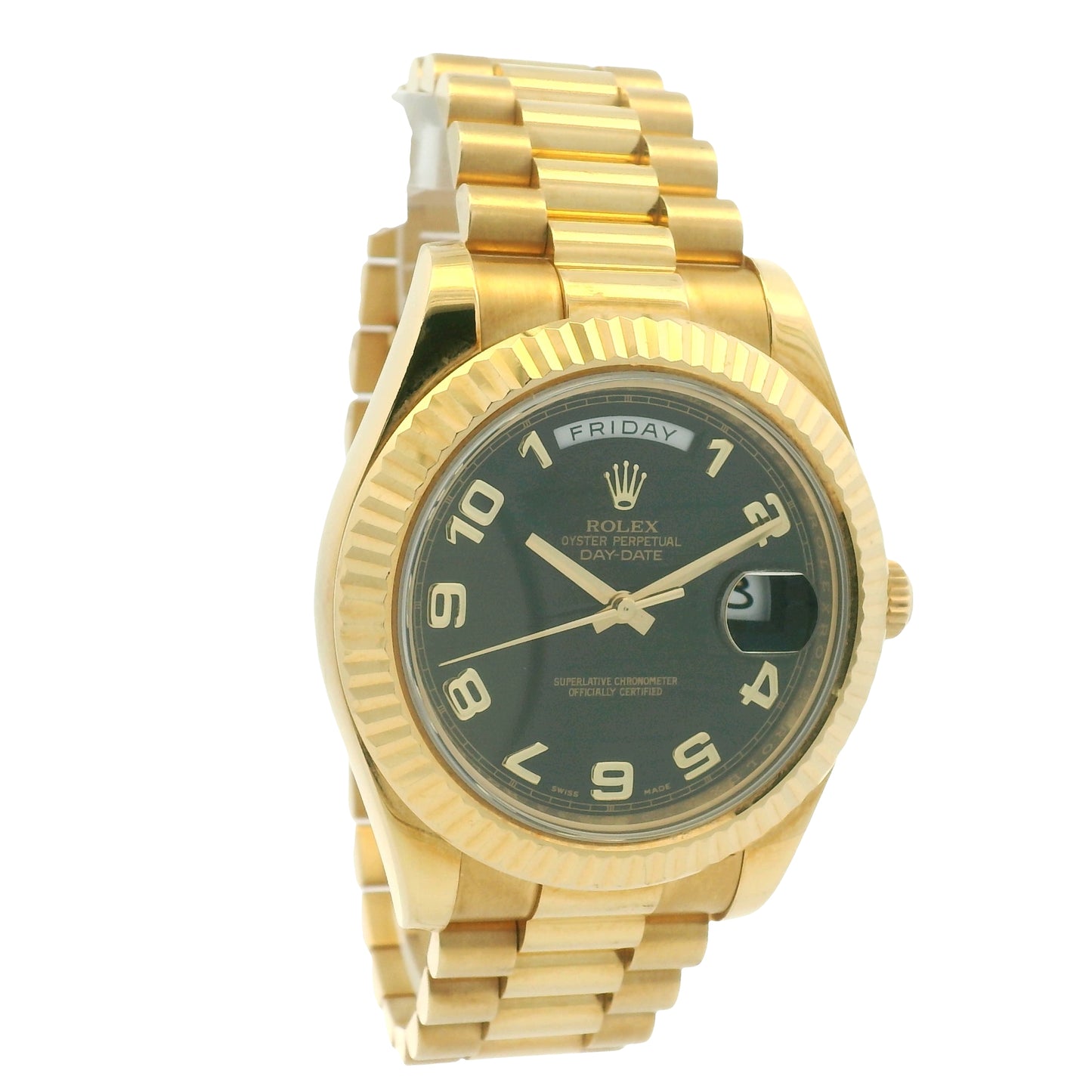 Rolex 218238 Day-Date 18k Yellow Gold Presidential Wave Dial 41mm Watch