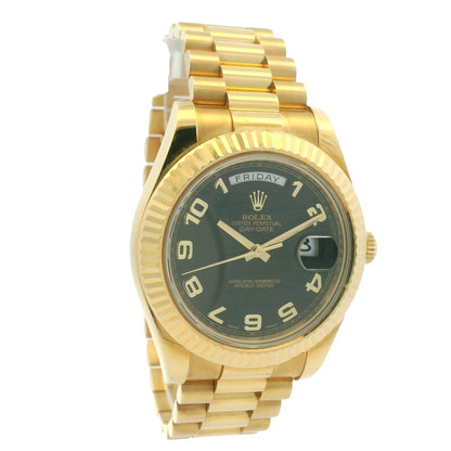 Rolex 218238 Day-Date 18k Yellow Gold Presidential Wave Dial 41mm Watch