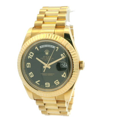 Rolex 218238 Day-Date 18k Yellow Gold Presidential Wave Dial 41mm Watch