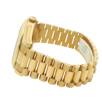 Rolex 218238 Day-Date 18k Yellow Gold Presidential Wave Dial 41mm Watch