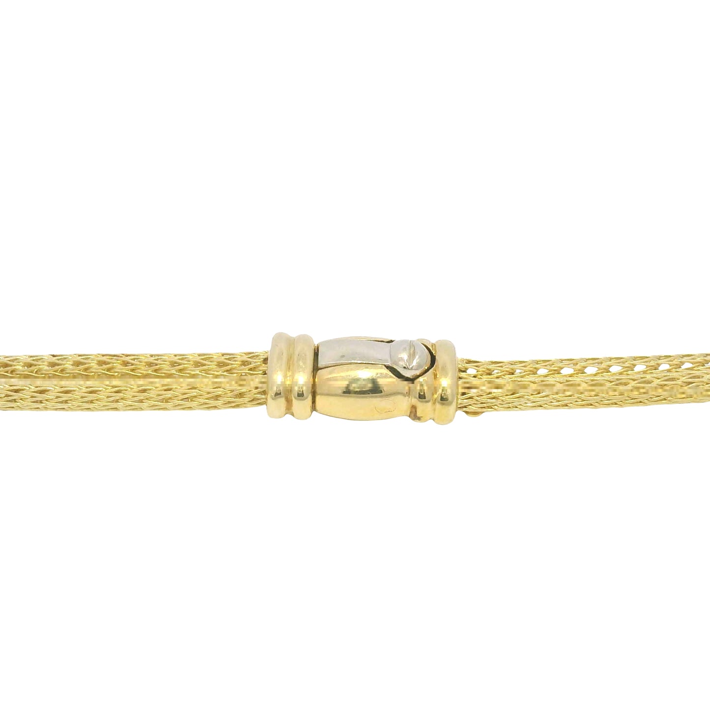 18k Two Tone Gold Natural Pave Diamond "X" Double Strand Necklace