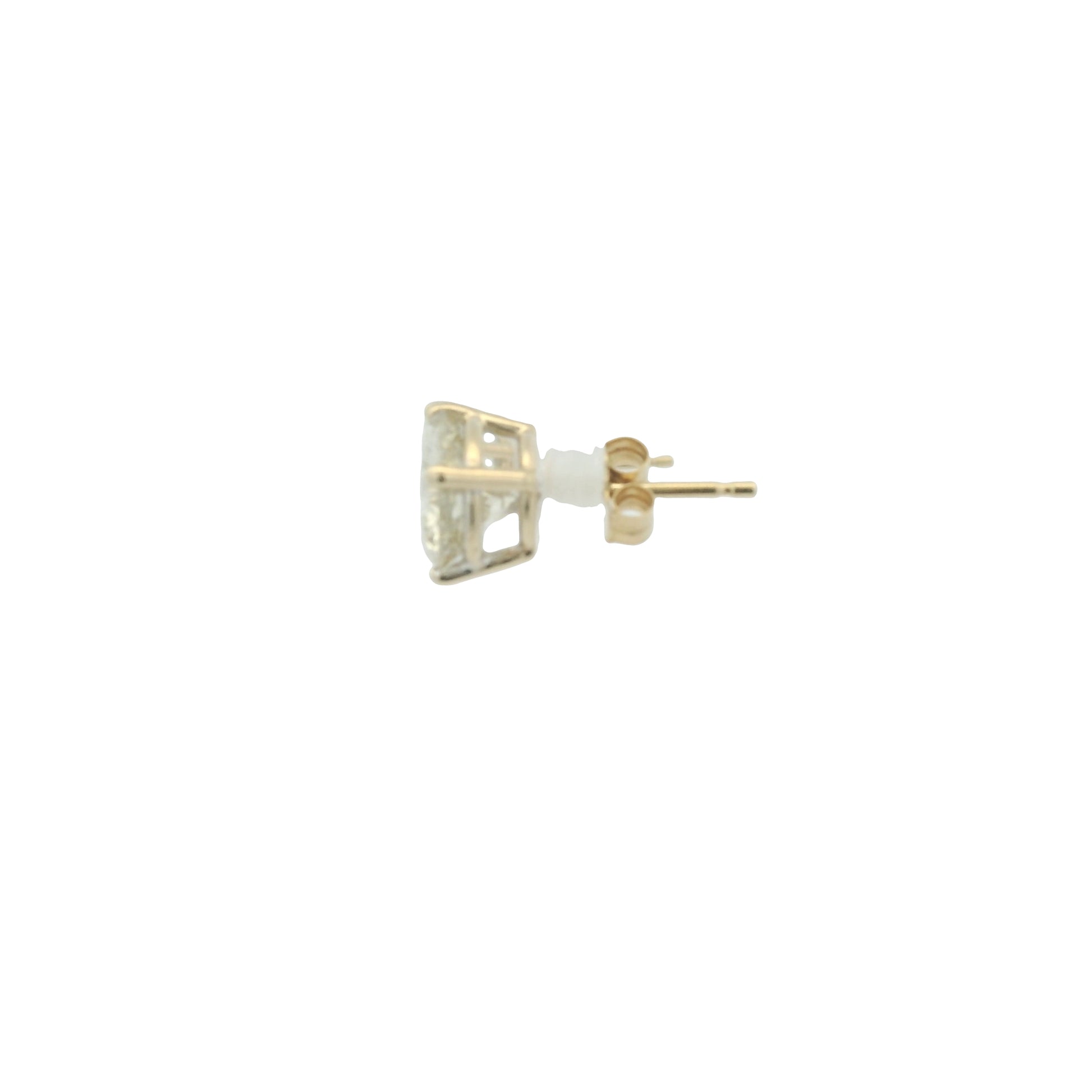 14K Yellow Gold Natural Round Brilliant Cut Diamond Stud Earrings