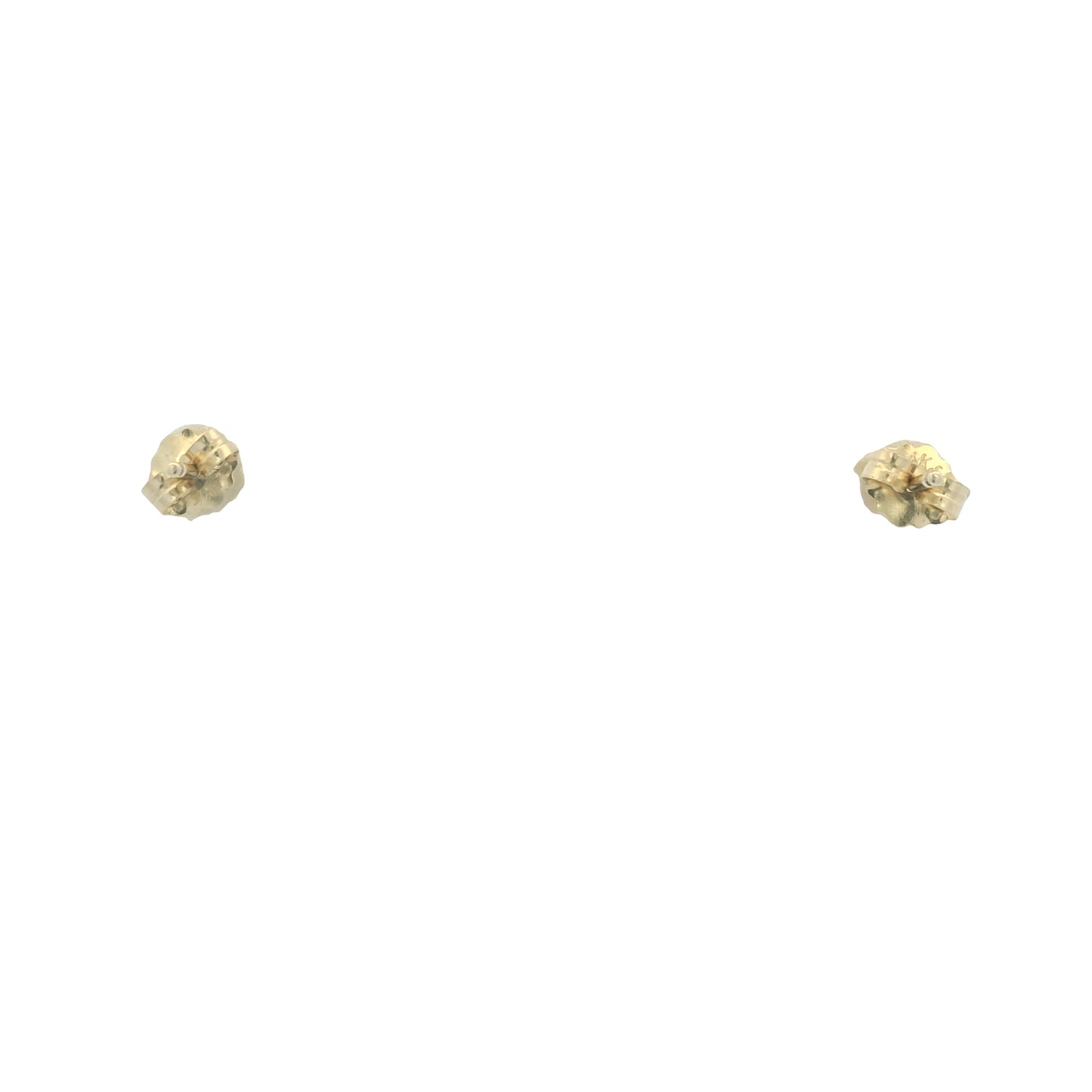 14K Yellow Gold Natural Round Brilliant Cut Diamond Stud Earrings