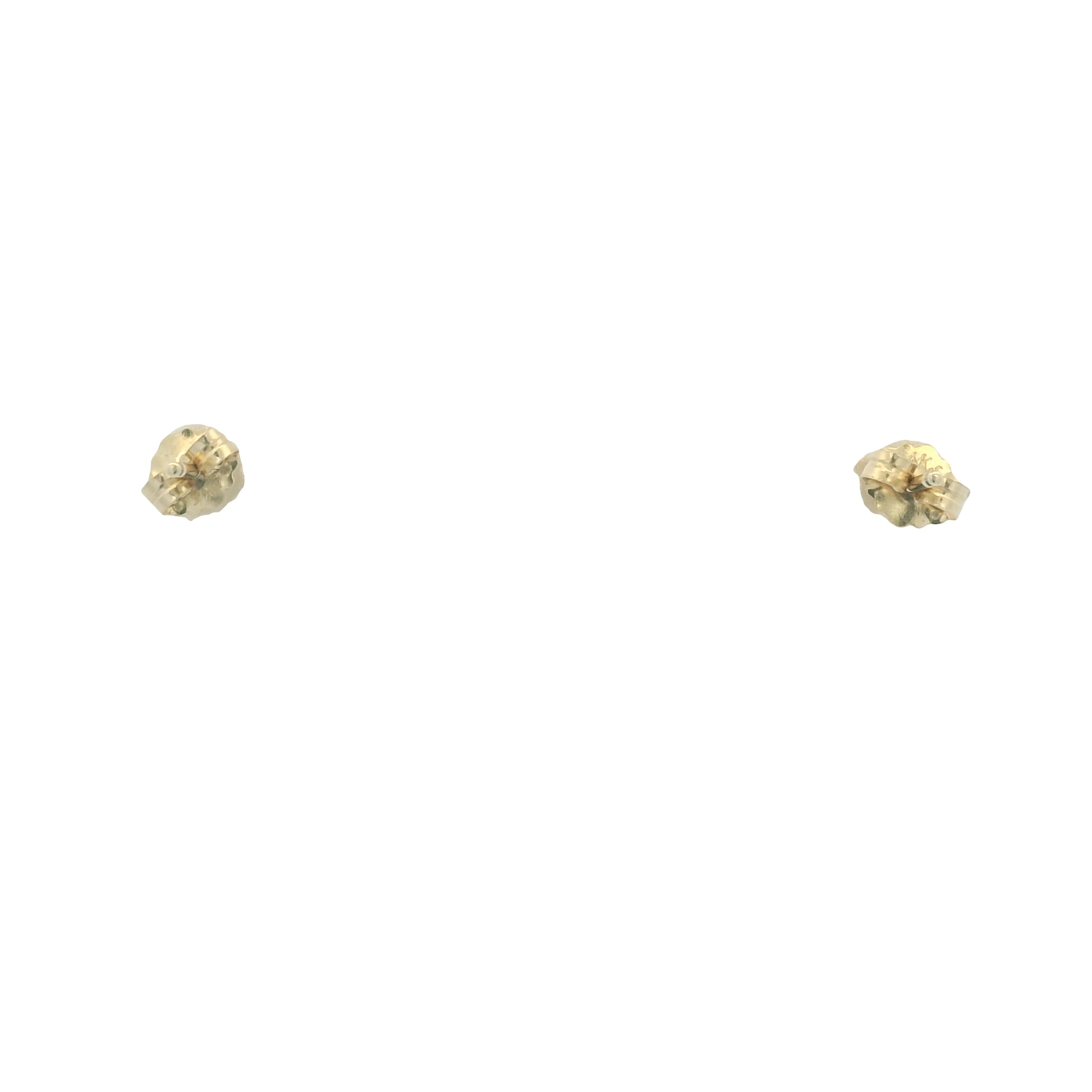 14K Yellow Gold Natural Round Brilliant Cut Diamond Stud Earrings