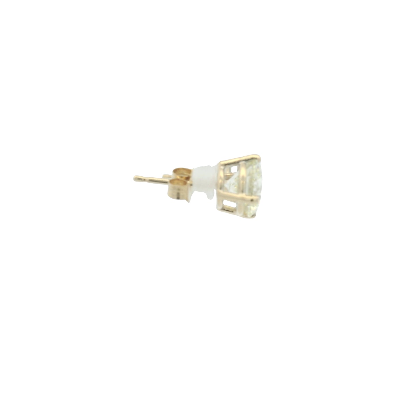 14K Yellow Gold Natural Round Brilliant Cut Diamond Stud Earrings