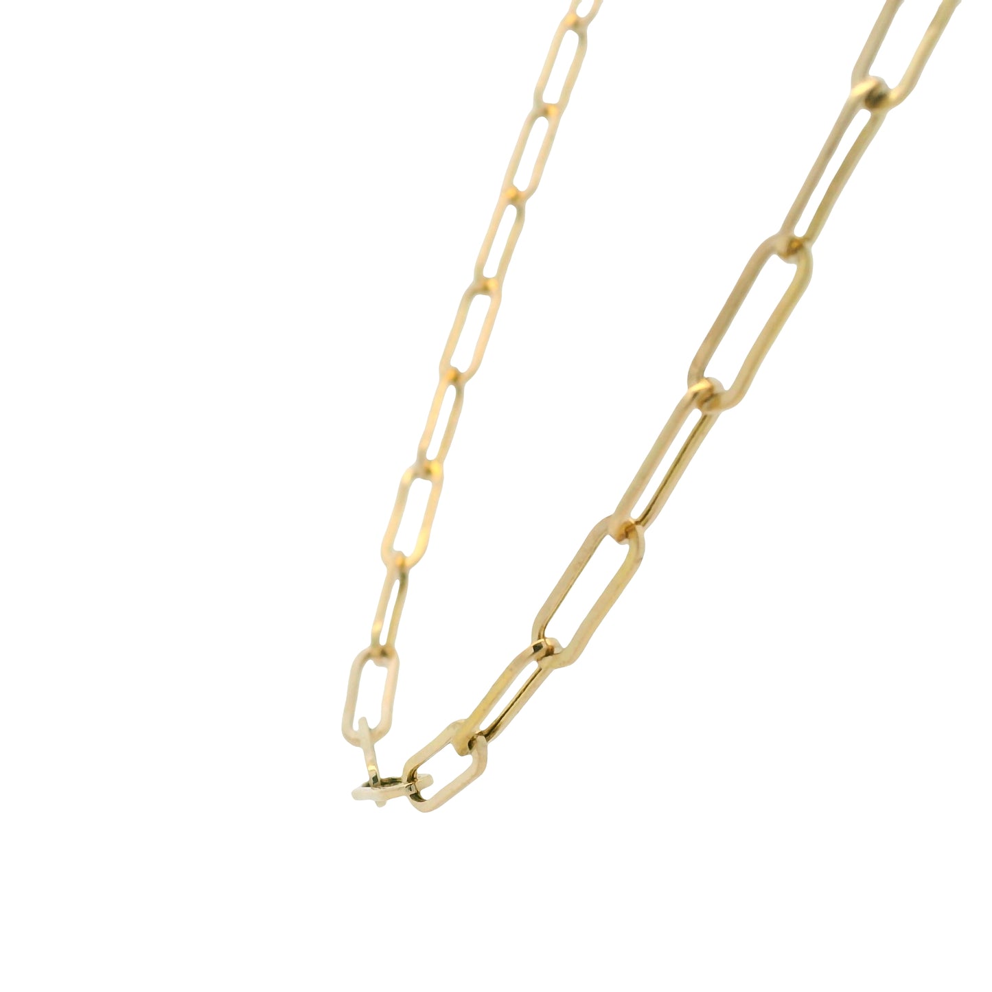 14K Yellow Gold Paperclip Edgy Necklace