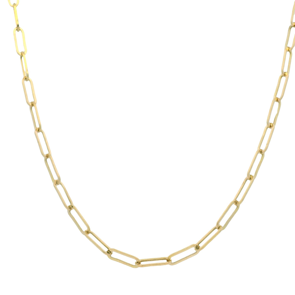 14K Yellow Gold Paperclip Edgy Necklace