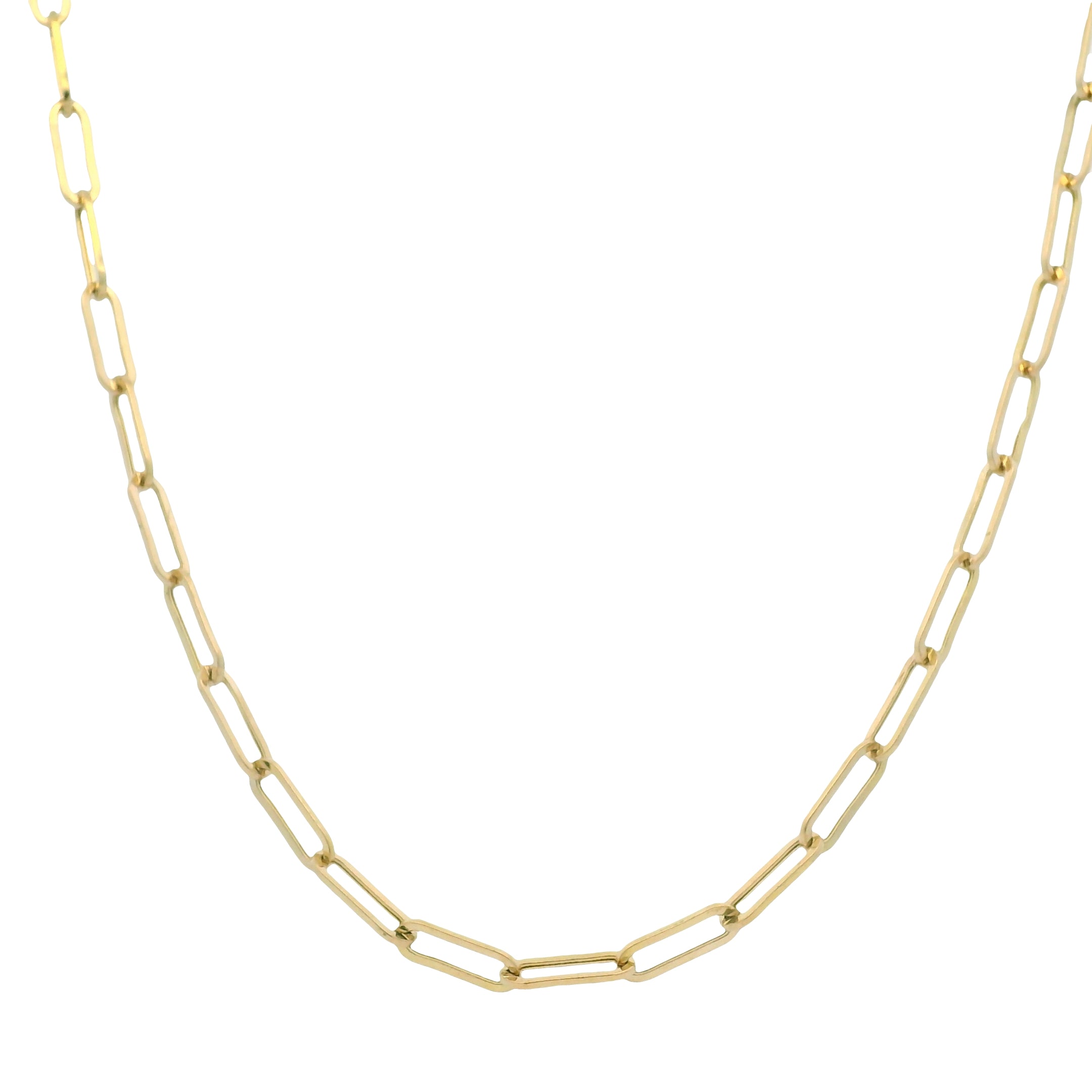 14K Yellow Gold Paperclip Edgy Necklace