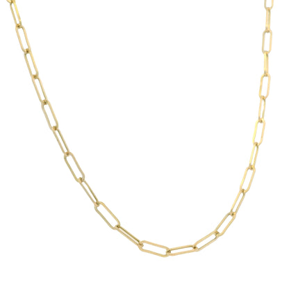 14K Yellow Gold Paperclip Edgy Necklace