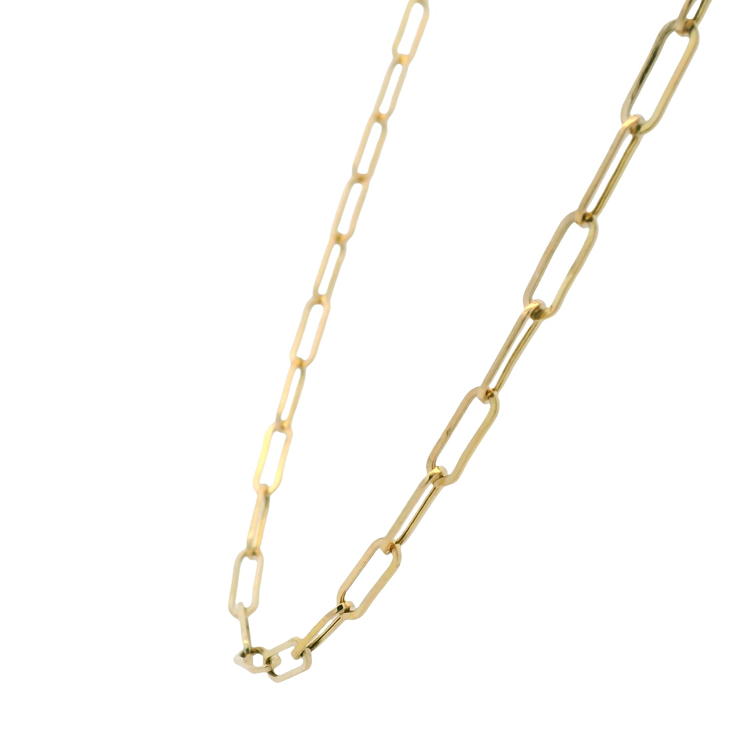 14K Yellow Gold Paperclip Edgy Necklace