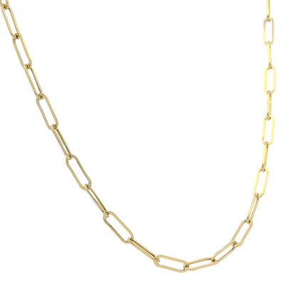 14K Yellow Gold Paperclip Edgy Necklace