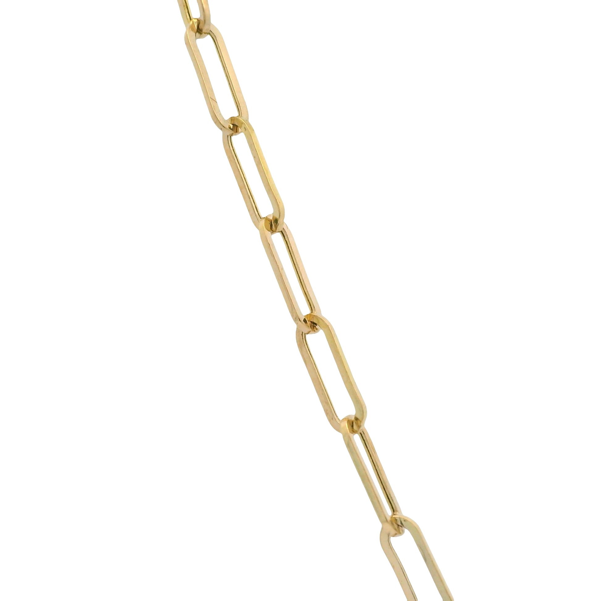 14K Yellow Gold Paperclip Edgy Necklace