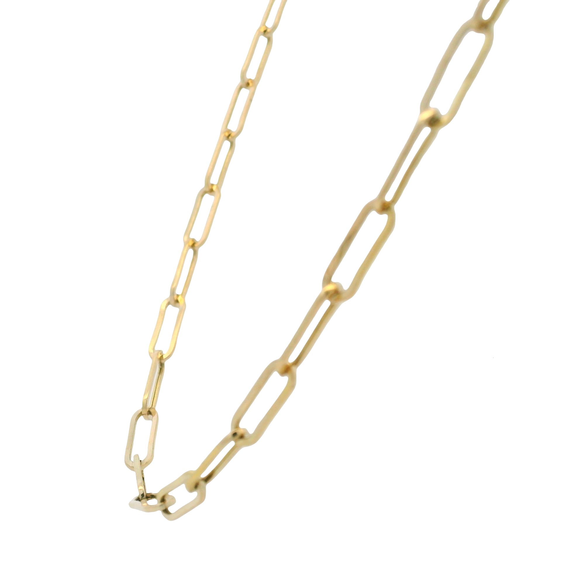 14K Yellow Gold Paperclip Edgy Necklace