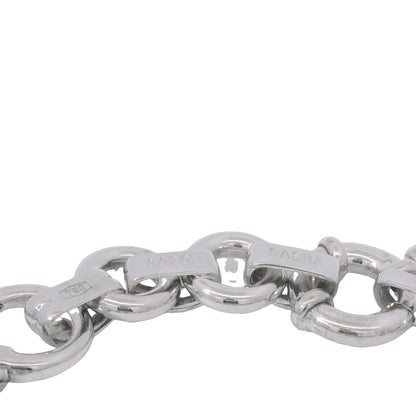 Aaron Basha 18K White Gold Double Bar Open Link Charm Bracelet