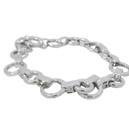 Aaron Basha 18K White Gold Double Bar Open Link Charm Bracelet