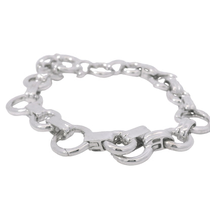 Aaron Basha 18K White Gold Double Bar Open Link Charm Bracelet