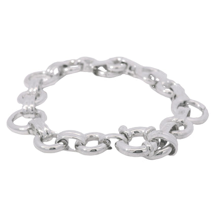Aaron Basha 18K White Gold Double Bar Open Link Charm Bracelet