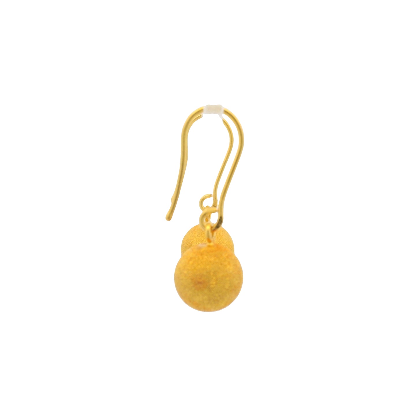 24K Yellow Gold Edgy Drop Bead earrings