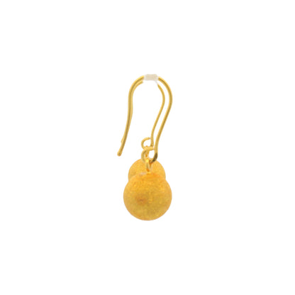 24K Yellow Gold Edgy Drop Bead earrings
