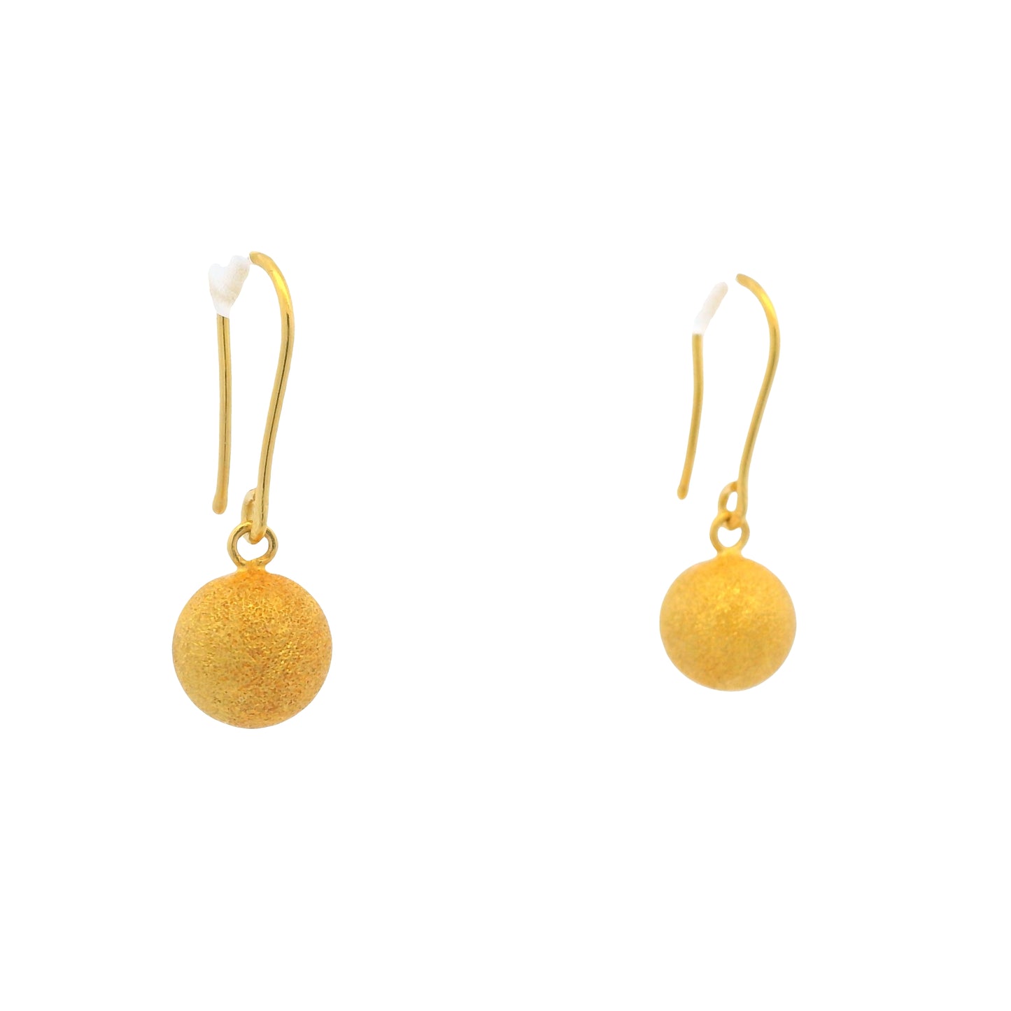 24K Yellow Gold Edgy Drop Bead earrings