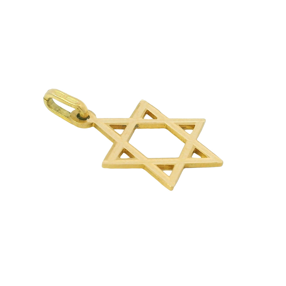 14K Yellow Gold Small Star of David Pendant