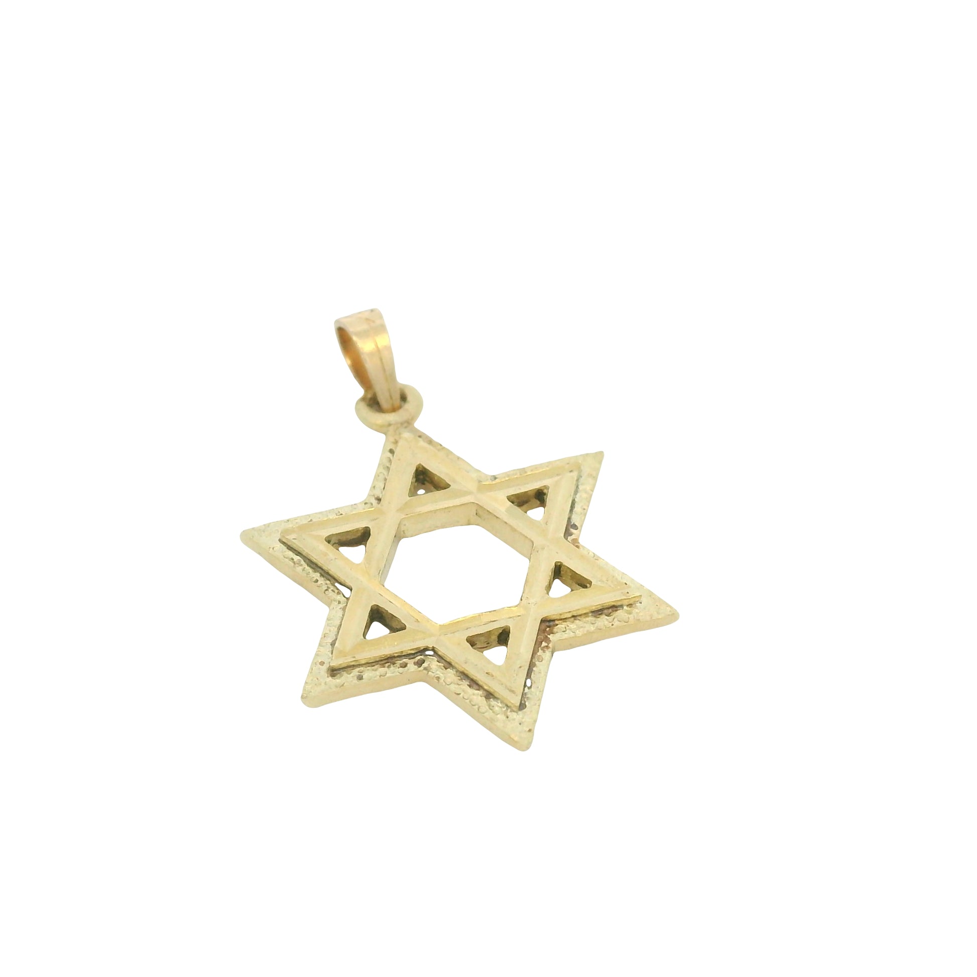 14K Yellow Gold Star Of David Pendant