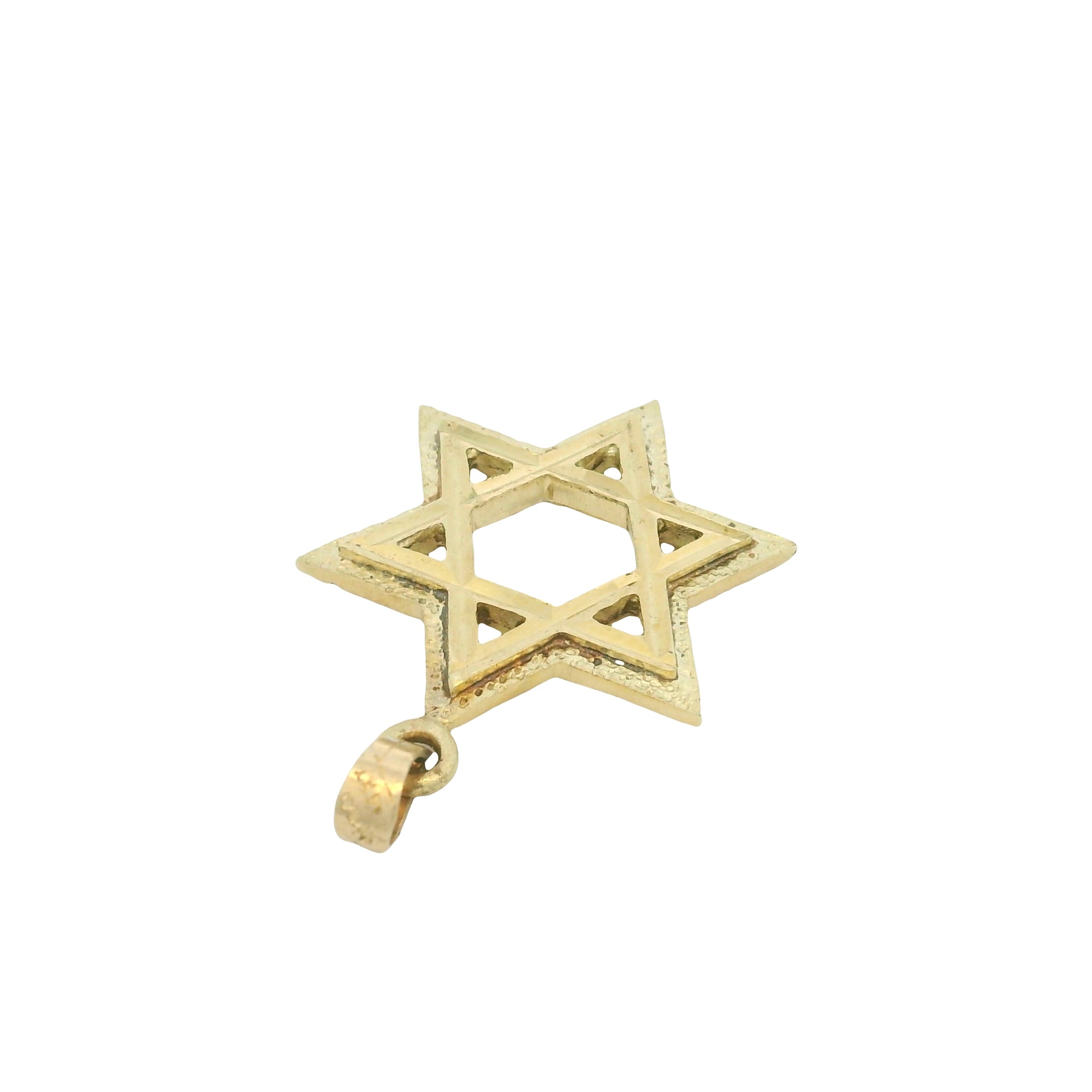 14K Yellow Gold Star Of David Pendant