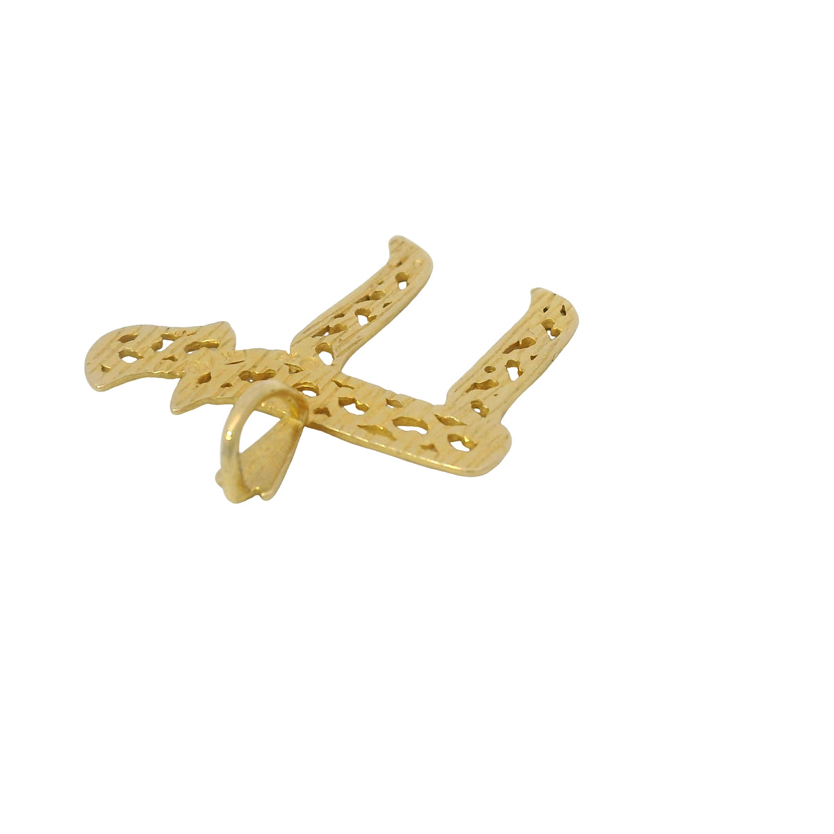 14K Yellow Gold Chai Open Work Unisex Pendant