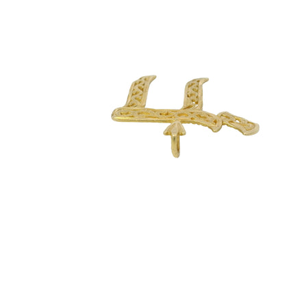 14K Yellow Gold Chai Open Work Unisex Pendant