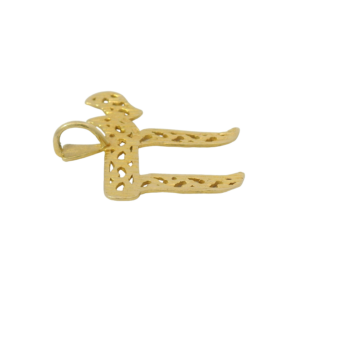 14K Yellow Gold Chai Open Work Unisex Pendant
