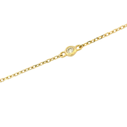 14K Yellow Gold Natural Round Brilliant Cut Diamond Sprinkle Satin Heart Pendant Adjustable