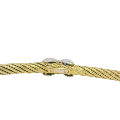 David Yurman 18K Yellow Gold Diamond X Narrow Bangle Bracelet