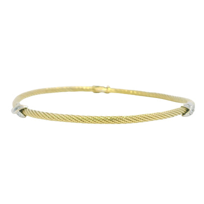 David Yurman 18K Yellow Gold Diamond X Narrow Bangle Bracelet