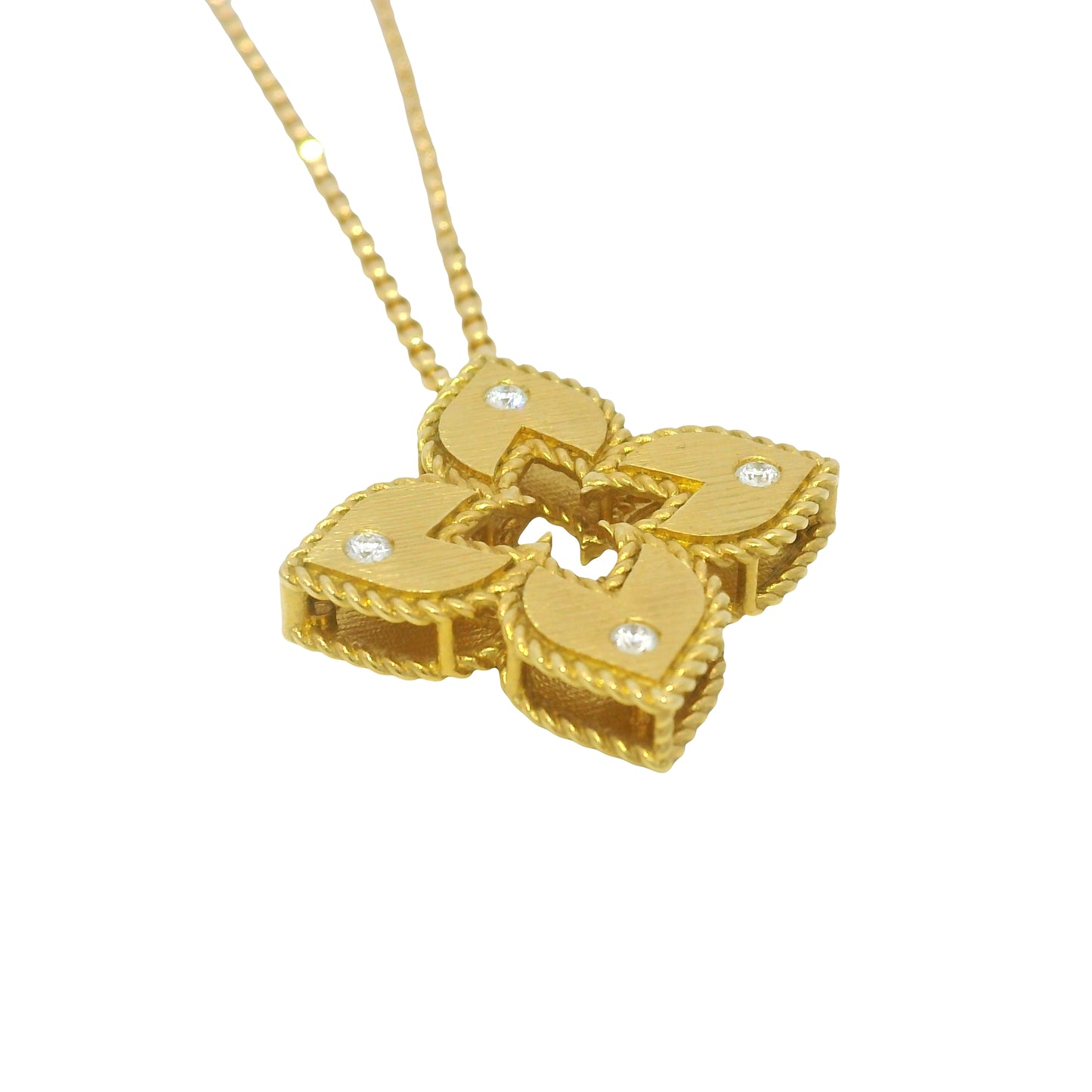 Roberto Coin 18k Yellow Gold Venetian Princess Diamond & Satin Pendant Necklace