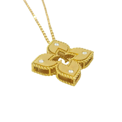 Roberto Coin 18k Yellow Gold Venetian Princess Diamond & Satin Pendant Necklace