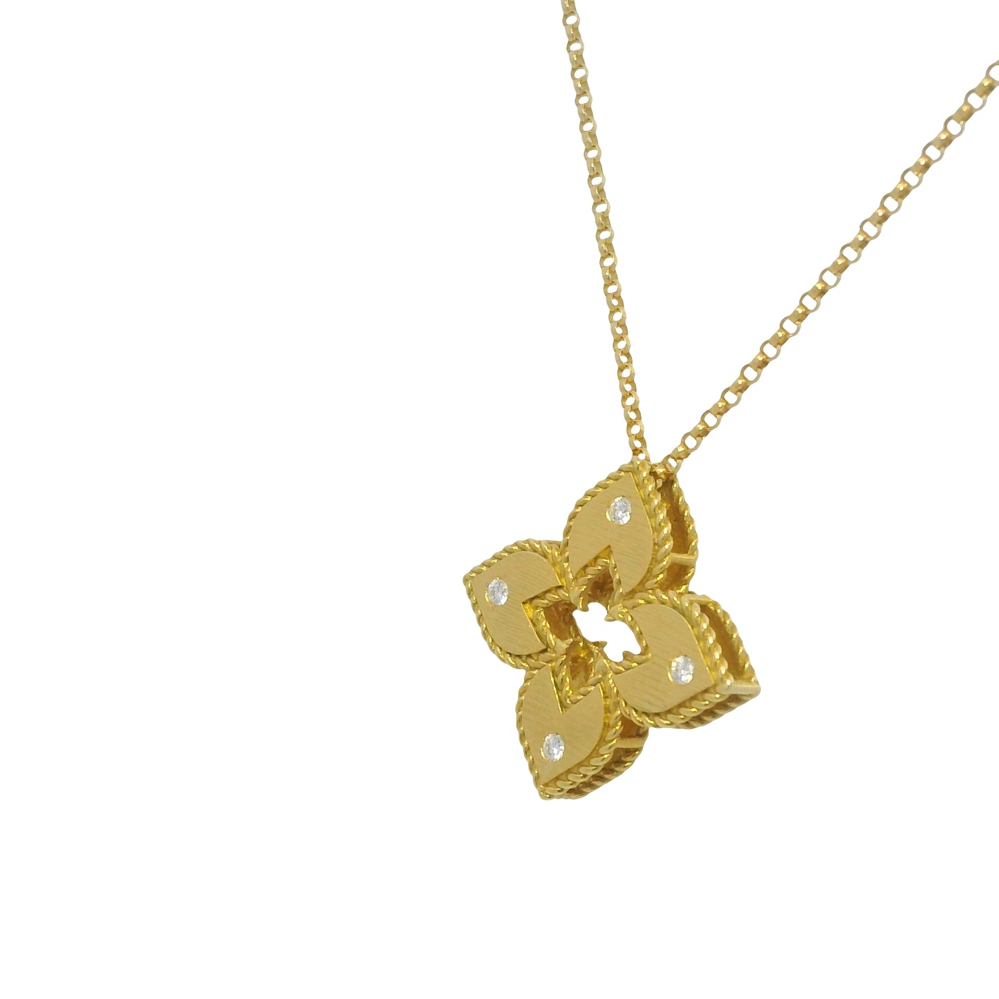 Roberto Coin 18k Yellow Gold Venetian Princess Diamond & Satin Pendant Necklace