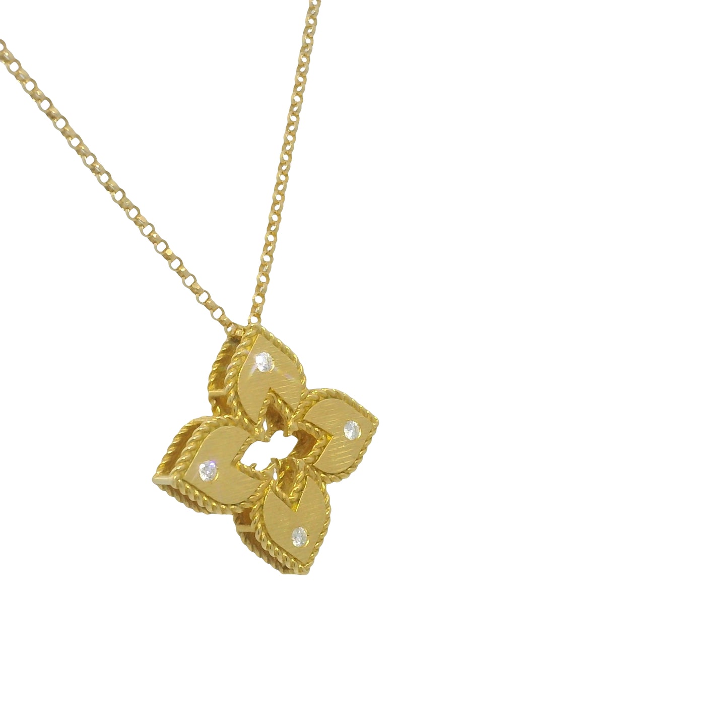 Roberto Coin 18k Yellow Gold Venetian Princess Diamond & Satin Pendant Necklace