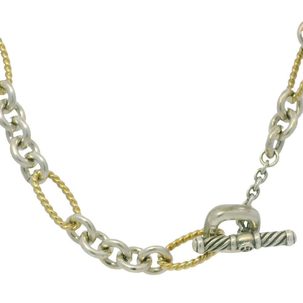 David Yurman 18k Yellow Gold & Silver Cable-Link Toggle Necklace — product photo 1