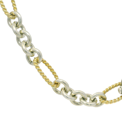 David Yurman 18k Yellow Gold & Silver Cable-Link Toggle Necklace