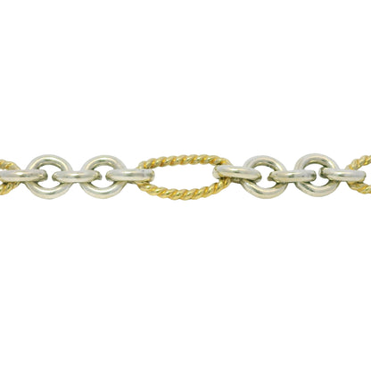 David Yurman 18k Yellow Gold & Silver Cable-Link Toggle Necklace
