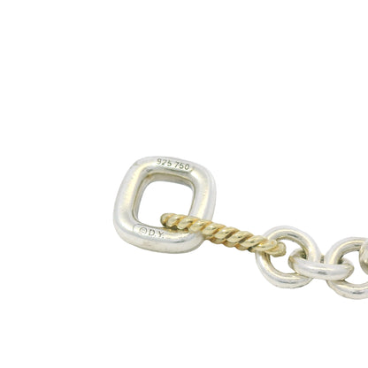 David Yurman 18k Yellow Gold & Silver Cable-Link Toggle Bracelet