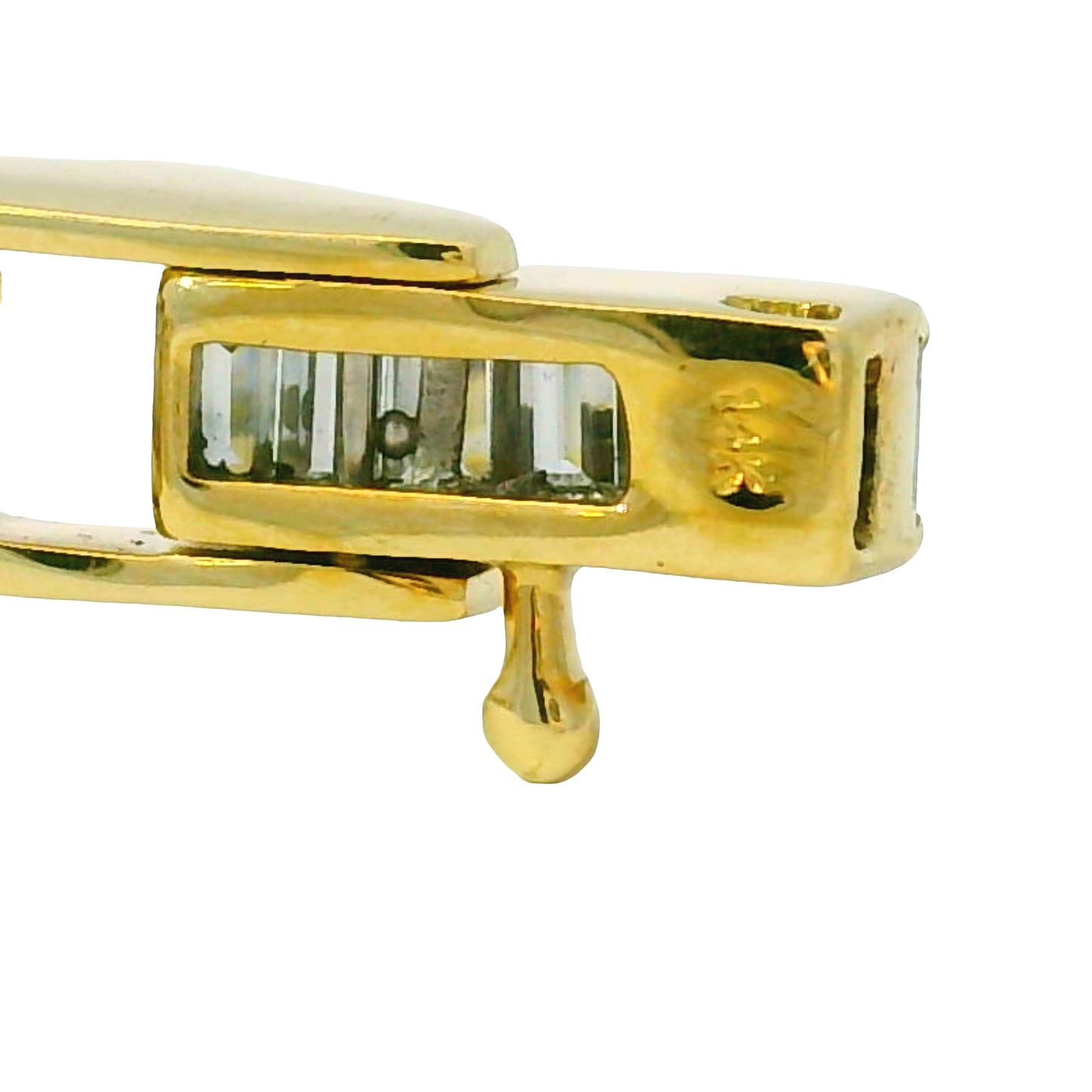 14k Yellow Gold Natural Round Brilliant & Baguette Cut Diamond Bracelet