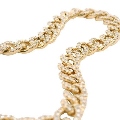 14kt Yellow Gold Natural Curb Link Diamond Bracelet