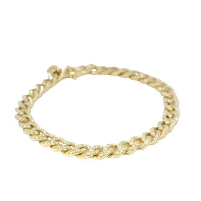 14kt Yellow Gold Natural Curb Link Diamond Bracelet