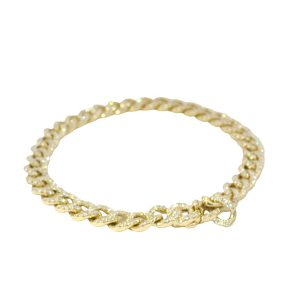 14kt Yellow Gold Natural Curb Link Diamond Bracelet
